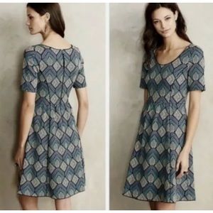 Anthropologie HD in Paris Hollyhock Jacquard Dress XS